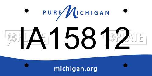 IA15812 Michigan License Plate