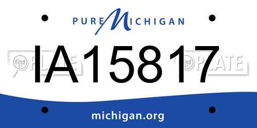 IA15817 Michigan License Plate