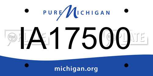IA17500 Michigan License Plate