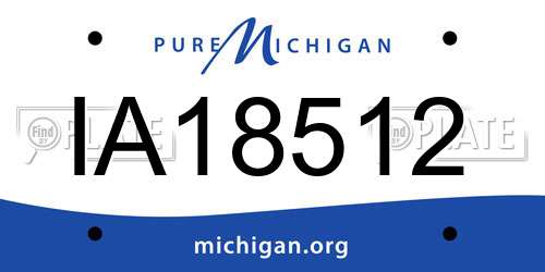 IA18512 Michigan License Plate