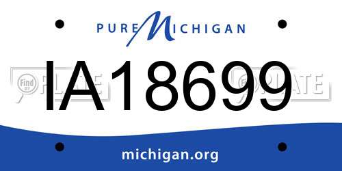 IA18699 Michigan License Plate