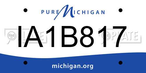 IA1B817 Michigan License Plate
