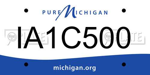 IA1C500 Michigan License Plate