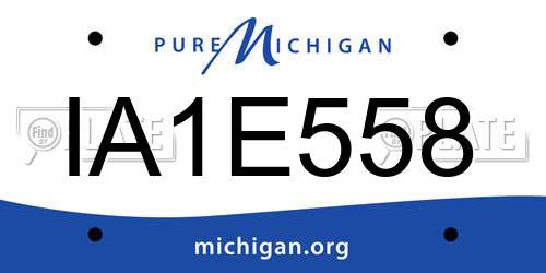 IA1E558 Michigan License Plate