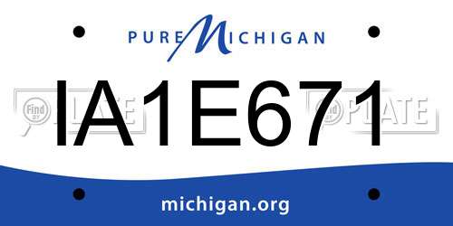 IA1E671 Michigan License Plate