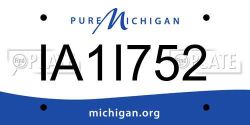 IA1I752 Michigan License Plate