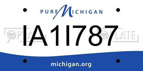 IA1I787 Michigan License Plate