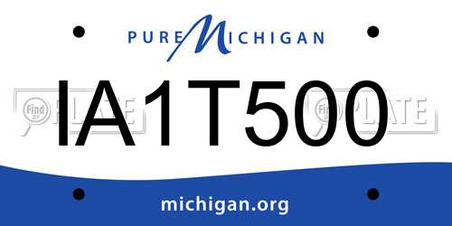 IA1T500 Michigan License Plate