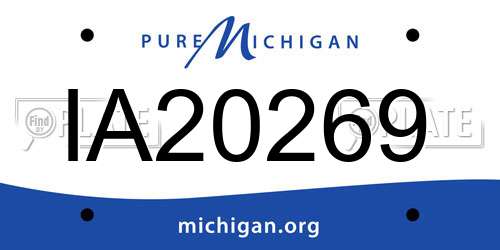 IA20269 Michigan License Plate