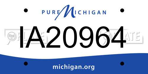 IA20964 Michigan License Plate
