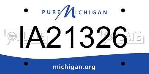 IA21326 Michigan License Plate