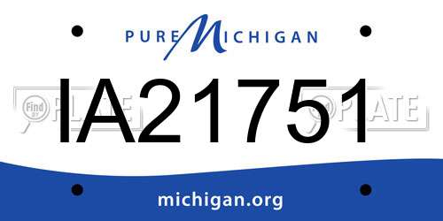 IA21751 Michigan License Plate