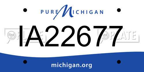 IA22677 Michigan License Plate