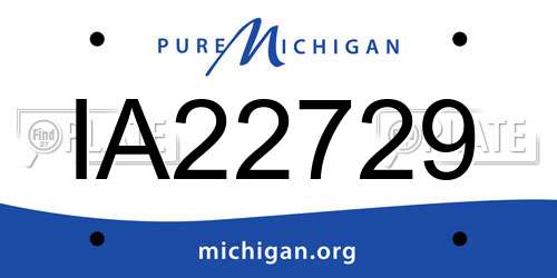 IA22729 Michigan License Plate