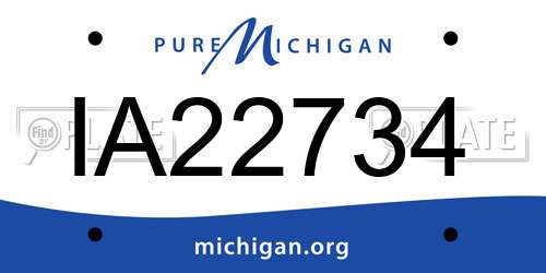 IA22734 Michigan License Plate