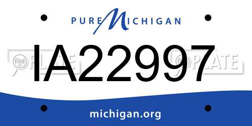IA22997 Michigan License Plate