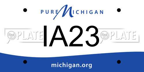 IA23 Michigan License Plate