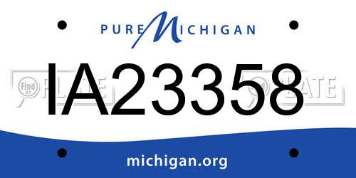 IA23358 Michigan License Plate