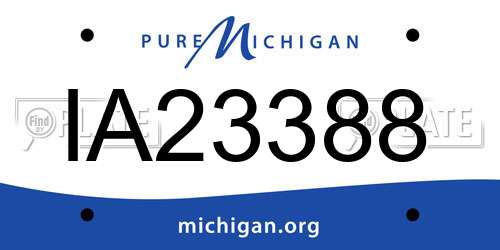 IA23388 Michigan License Plate