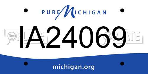 IA24069 Michigan License Plate