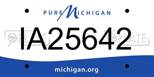 IA25642 Michigan License Plate