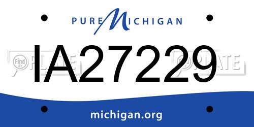 IA27229 Michigan License Plate