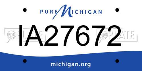 IA27672 Michigan License Plate
