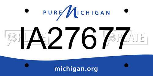 IA27677 Michigan License Plate