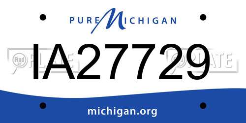 IA27729 Michigan License Plate