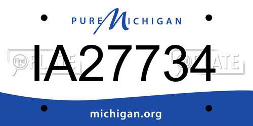 IA27734 Michigan License Plate
