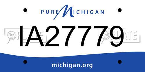 IA27779 Michigan License Plate