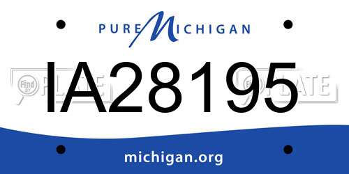 IA28195 Michigan License Plate