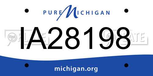 IA28198 Michigan License Plate