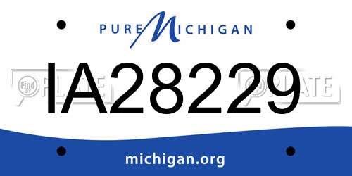IA28229 Michigan License Plate