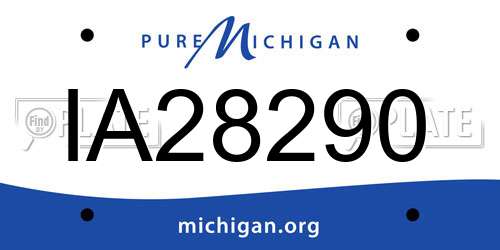 IA28290 Michigan License Plate