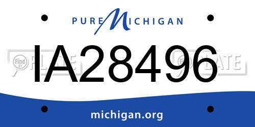 IA28496 Michigan License Plate