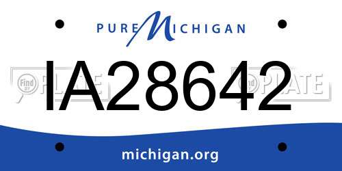 IA28642 Michigan License Plate