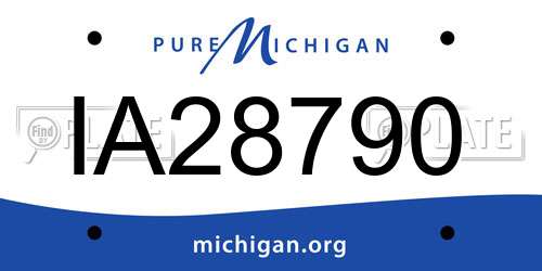 IA28790 Michigan License Plate