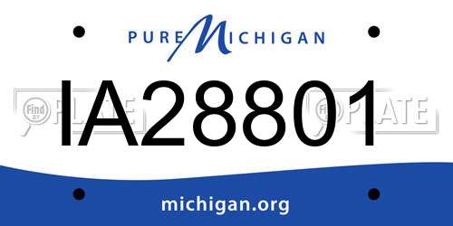 IA28801 Michigan License Plate