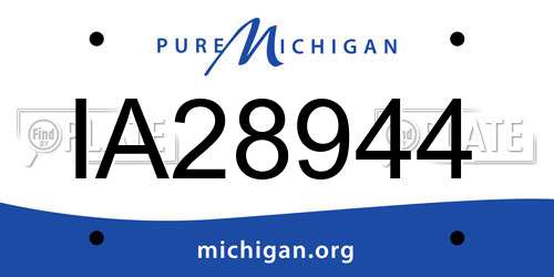 IA28944 Michigan License Plate