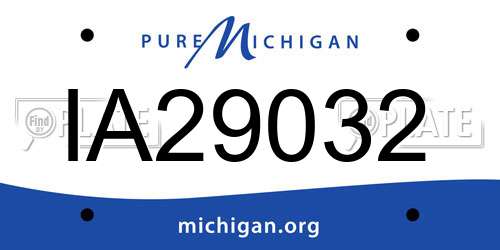 IA29032 Michigan License Plate