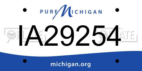 IA29254 Michigan License Plate