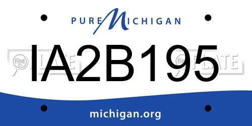 IA2B195 Michigan License Plate