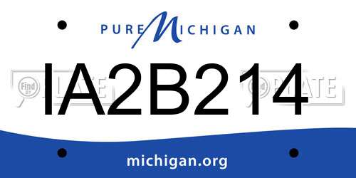 IA2B214 Michigan License Plate