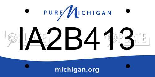 IA2B413 Michigan License Plate