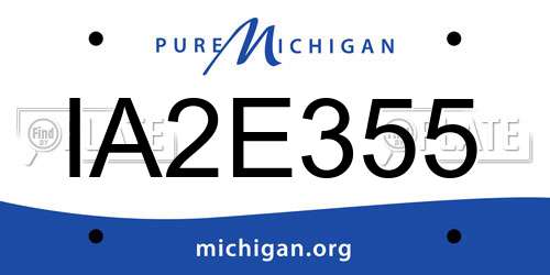 IA2E355 Michigan License Plate