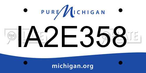 IA2E358 Michigan License Plate