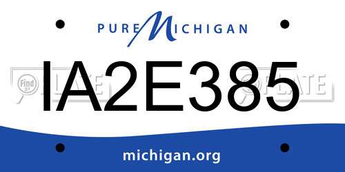IA2E385 Michigan License Plate