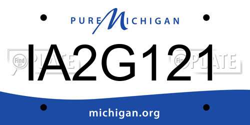 IA2G121 Michigan License Plate