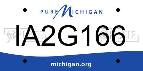 IA2G166 Michigan License Plate